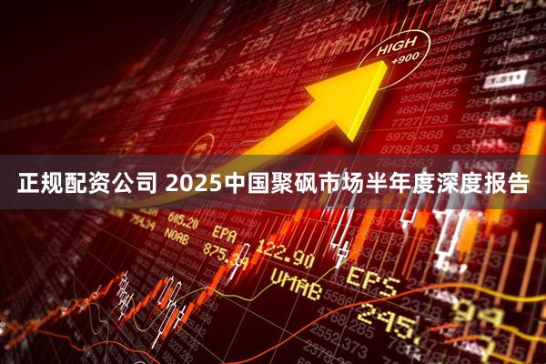 正规配资公司 2025中国聚砜市场半年度深度报告