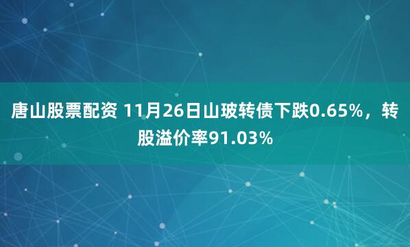 唐山股票配资 11月26日山玻转债下跌0.65%,转股溢价率91.03%